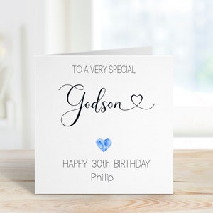 Cartão de aniversário personalizado para afilhado, cartão de aniversário para ele, cartão de aniversário de 21 anos para Grodson, cartão para qualquer idade