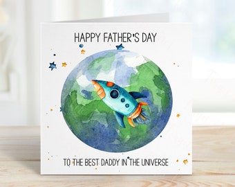 Best Daddy In The Universe, Fathers Day Card For Daddy, Father's Day Card For Dad