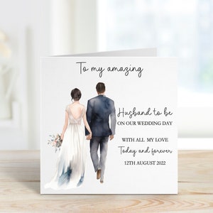 Mari à être carte de jour de mariage, carte de jour de mariage pour mari à être, carte de jour de mariage pour le marié
