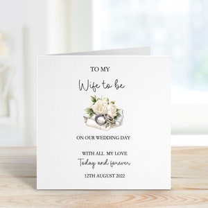 Femme à être carte de jour de mariage, carte de jour de mariage pour WifeTo Be, carte de jour de mariage pour la mariée, pour ma mariée le jour de notre mariage