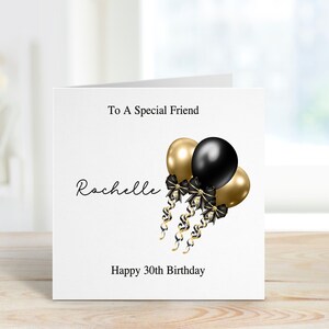 Carte d'anniversaire spéciale d'ami, carte d'anniversaire personnalisée d'ami spécial pour elle, carte d'anniversaire de ballon, carte de n'importe quel âge