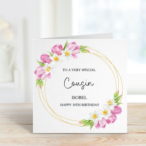 Tarjeta de cumpleaños de primo, tarjeta de cumpleaños para primo, tarjetas de cumpleaños para ella, tarjeta de cumpleaños de cualquier edad, 30 cumpleaños personalizado para primo