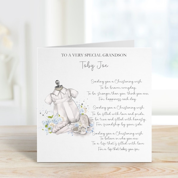 Grandson Christening Card Etsy