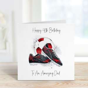 Gepersonaliseerde papa 40e verjaardagskaart, voetbalkaart voor papa, 40e verjaardagskaart voor papa, verjaardagskaart van elke leeftijd