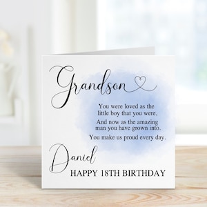 Biglietto di auguri per il 18° compleanno del nipote, biglietto personalizzato per il nipote, biglietto di auguri per il 18° compleanno per un nipote speciale