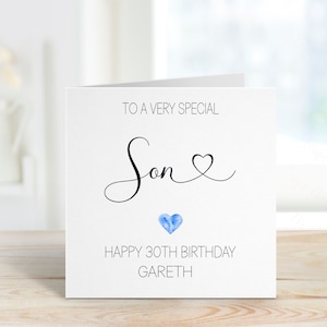 Tarjeta de cumpleaños personalizada para hijo, tarjeta de cumpleaños para él, tarjeta de cumpleaños número 21 para hijo, tarjeta para cualquier edad