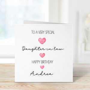 Carte d'anniversaire personnalisée pour belle-fille, carte d'anniversaire personnalisée pour elle, carte d'anniversaire pour belle-fille