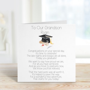 Carte de remise de diplôme personnalisée pour petit-fils, Carte de remise de diplôme personnalisée pour lui, Carte de remise de diplôme pour petit-fils