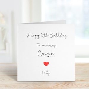 Tarjeta de cumpleaños de primo personalizada, tarjeta de cumpleaños para primo, tarjetas de cumpleaños para ella, tarjeta de cumpleaños de cualquier edad, 18 cumpleaños para primo