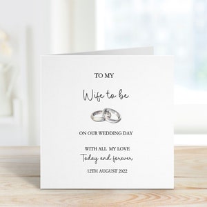 Biglietto per il giorno del matrimonio di WifeTo Be, Biglietto per il giorno del matrimonio per WifeTo Be, Biglietto per il giorno del matrimonio per la sposa, Per la mia sposa il giorno del nostro matrimonio