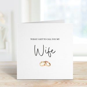 Femme à être carte de jour de mariage, carte de jour de mariage pour WifeTo Be, carte de jour de mariage pour la mariée, pour ma mariée le jour de notre mariage