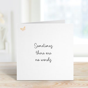 Carte de sympathie, parfois il n'y a pas de mots, carte de pensée pour vous, carte de deuil pour un être cher perdu