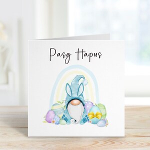 Pasg Hapus, Cerdyn Cymraeg Pasg Hapus, carte de Pâques galloise, Carden Pasg Hapus, Pâques Gonk