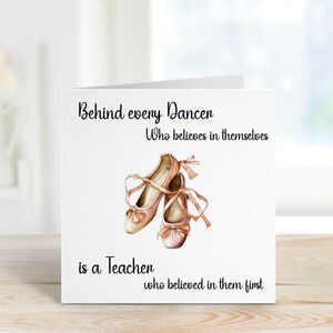 Carte de professeur de danse, carte de remerciement pour professeur, carte pour professeur de danse, cadeau pour professeur, carte de professeur de ballet