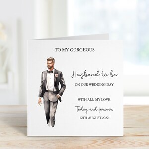 Mari à être carte de jour de mariage, carte de jour de mariage pour mari à être, carte de jour de mariage pour le marié