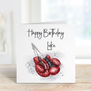 Carte d'anniversaire personnalisée, Carte d'anniversaire avec gants de boxe, Carte d'anniversaire boxeur, Carte pour homme, Carte pour homme