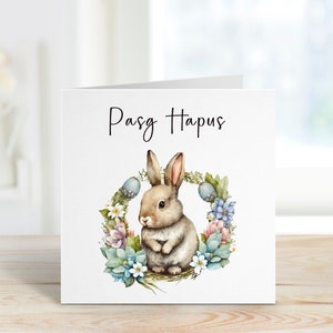 Pasg Hapus, Cerdyn Cymraeg Pasg Hapus, carte de Pâques galloise, Carden Pasg Hapus