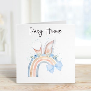 Carden Pasg Hapus, Hapus, Cerdyn Cymraeg Pasg Hapus, carte de Pâques galloise, Pâques Gonk