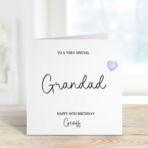 Carte d'anniversaire grand-père personnalisée, carte d'anniversaire 60e, carte d'anniversaire pour grand-père, carte d'anniversaire tout âge, 18e, 21e, 40e, 60e, 70e
