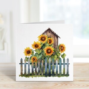 Carte vierge, carte image seulement, carte tournesol, carte de voeux paysage paysage