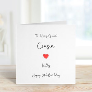 Tarjeta de cumpleaños de primo personalizada, tarjeta de cumpleaños para primo, tarjetas de cumpleaños para ella, tarjeta de cumpleaños de cualquier edad, 30 cumpleaños para primo