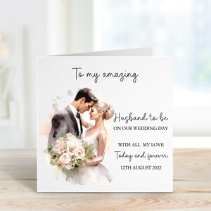 Mari à être carte de jour de mariage, carte de jour de mariage pour mari à être, carte de jour de mariage pour le marié