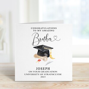 Carte de remise de diplôme frère, carte de remise de diplôme personnalisée pour frère, carte de remise de diplôme pour frère incroyable, casquette et parchemin