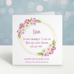 Moedersdagkaart voor Nan, Moederdagkaart voor Nannie, Moederdag voor Nan, oma, Moedersdagkaart voor Mamgu