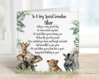Grandson 1st Birthday Card, 1st Birthday Card for Grandson - Main Image