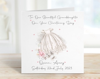 Personalised Christening Card, Christening Card For Girls, Christening Card For Granddaughter, Christening Card For Daughter