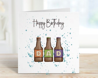 Dad Birthday Card, Personalised Birthday Card, Beer Card For Dad, Beer Card For Brother