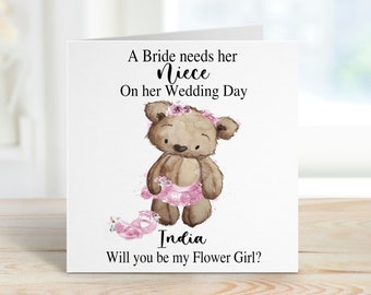 Will You Be My Flower Girl Proposal Card, Will You Be My Flower Girl?, Personalised Niece  Flower Girl Proposal.