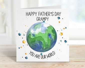 Grampy Father's Day Card, Personalised Father's Day Card, Daddy You Are Our World, Fathers Day Card For Daddy, Father's Day Card For Dad