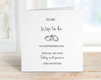 Wife To Be Wedding Day Card, Wedding Day Card For WifeTo Be, Wedding Day Card For Bride, For My Bride On Our Wedding Day