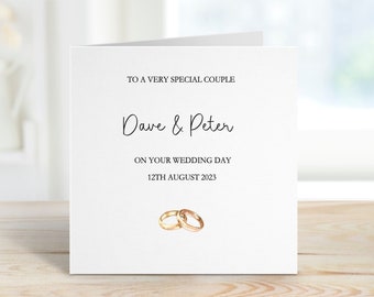 Gay Wedding Card, Wedding Day Card For A Special Couple, Wedding Card For Groom And Groom, Personalised Wedding Day Card