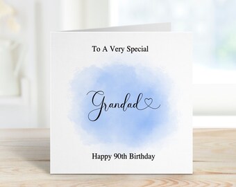 Grandad 90th Birthday Card, Any Age Birthday Card, 70th Birthday, 90th Birthday Dad, Birthday Card For Him, 80th Birthday Card For Men