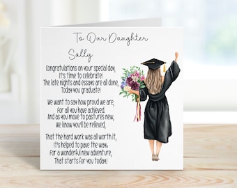 Daughter Graduation Card, Personalised Graduation Card For Her, Graduation Card For Daughter