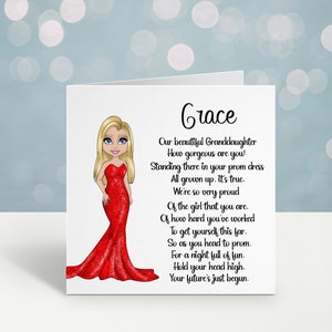 Tarjeta de graduación, tarjeta de graduación para nieta, tarjeta personalizada para la noche de graduación, tarjeta de celebración, mono de niña de tarjeta de graduación