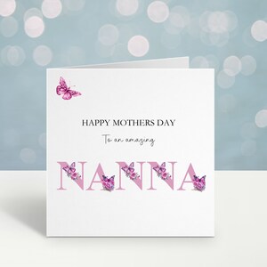 Moederdag kaart voor Nanna, stiefmoeder geschenken, moeder Moederdag, oma, overgrootmoeder, overgrootmoeder, Nana, Nanny, Nan, Nannie