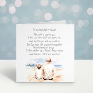 Tarjeta del Día del Padre del Abuelo en el Cielo, Tarjeta personalizada del Día del Padre para papá, Tarjeta del Día del Padre para Gransha en el Cielo