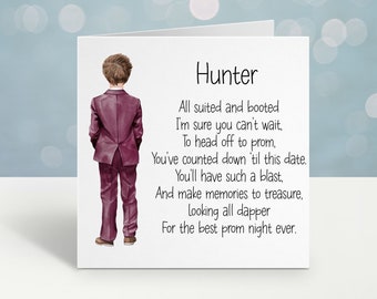 Prom Card, Personalised Card For Prom Night, Celebration Card