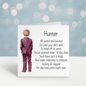 Prom Card, gepersonaliseerde kaart voor Prom Night, Celebration Card