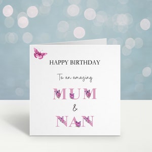 Carte d'anniversaire maman et grand-mère, carte d'anniversaire maman et grand-mère, carte d'anniversaire grand-mère, carte pour nounou, carte pour grand-mère, carte pour grand-mère