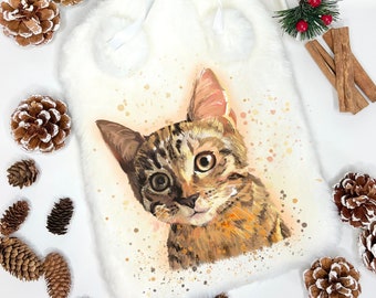 Cadeaux de chat tabby, bouillotte moelleuse, bouillotte personnalisée, bouillotte, cadeau de boxe, cadeaux pour chats,