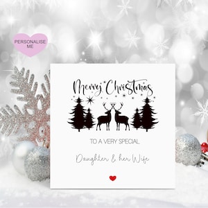 Tochter & Frau Weihnachtskarte, Weihnachtskarte für Tochter und ihre Frau, personalisierte Weihnachtskarte, Weihnachten im Juli