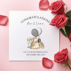 Cartão de casamento personalizado, cartão de dia de casamento para um casal especial, cartão de casamento para noiva e noivo, cartão de dia de casamento para amigos especiais
