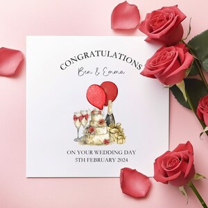 Cartão de casamento personalizado, cartão de dia de casamento para um casal especial, cartão de casamento para noiva e noivo, cartão de dia de casamento para amigos especiais