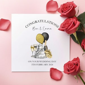 Cartão de casamento personalizado, cartão de dia de casamento para um casal especial, cartão de casamento para noiva e noivo, cartão de dia de casamento para amigos especiais