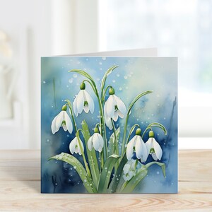 Carte vierge, carte avec image uniquement, carte de voeux perce-neige
