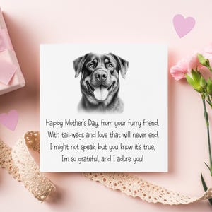 Rottweiler Muttertagskarte, vom Hund Muttertagskarte, Karte vom Hund